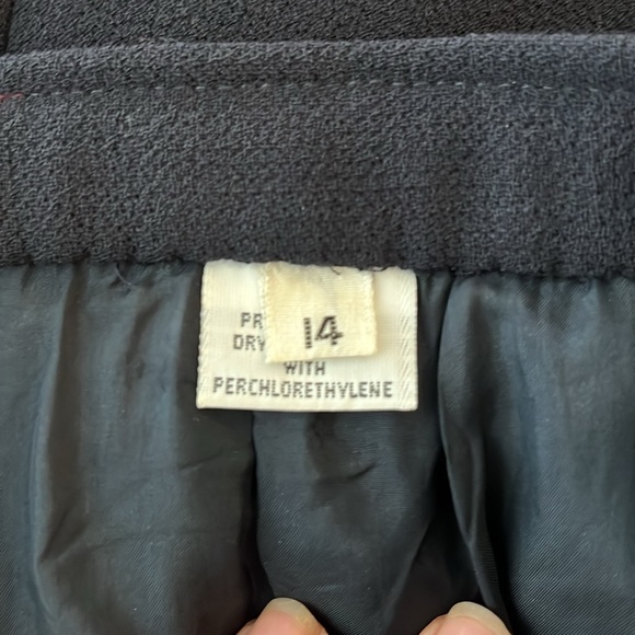 EUC Oscar de la Renta vintage navy bolero jacket drapey wider leg pant suit. - Picture 14 of 15